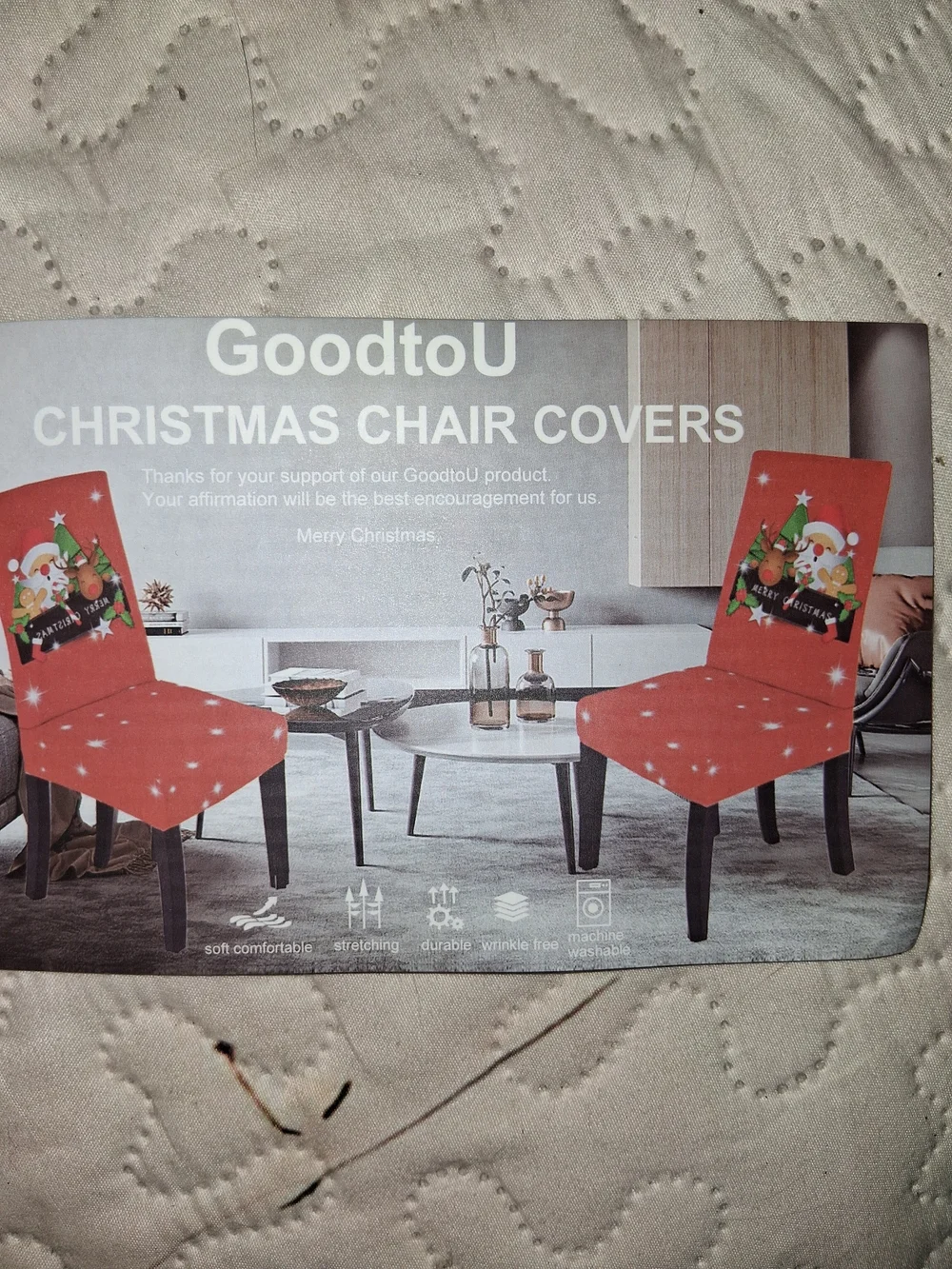 Red Christmas Chair Covers - Festive Holiday Slipcovers